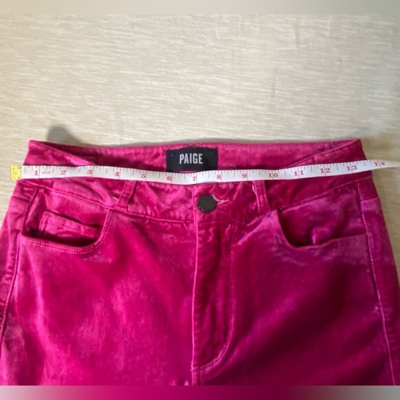 PAIGE HOXTON ULTRA SKINNY Velvet Jean Pants Size 27 Stretch Pink Muted Mauve - Picture 10 of 14